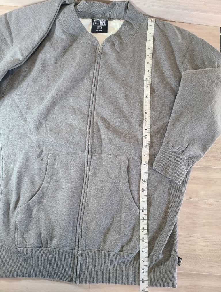 Hall Of Fame Mens Xl Gray Thermal Lined Fleece Full Zip Jacket Streetwear Nwot — image 7 of 8
